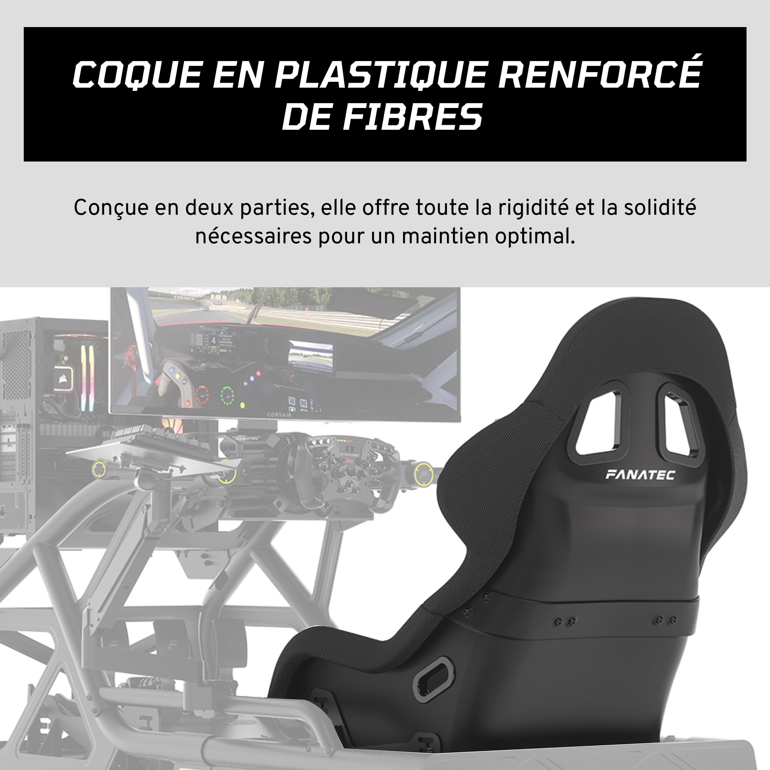 Fanatec ClubSport GT Siège Baquet siège simracing Noir
