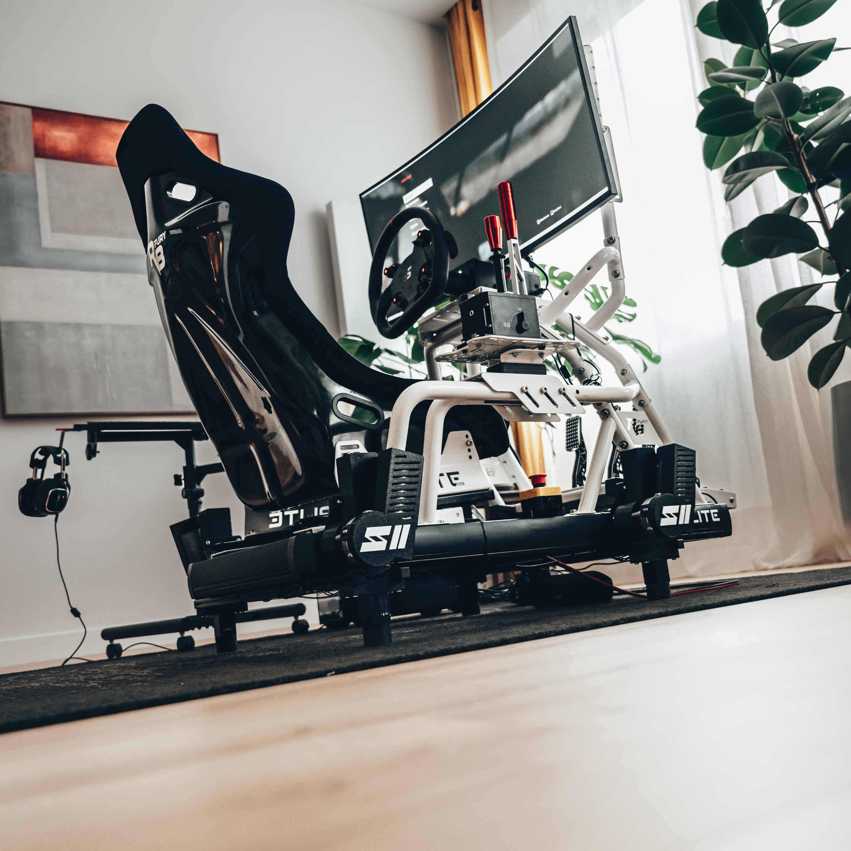 OPLITE R8 Fury Châssis Cockpit Simracing Blanc Direct Drive
