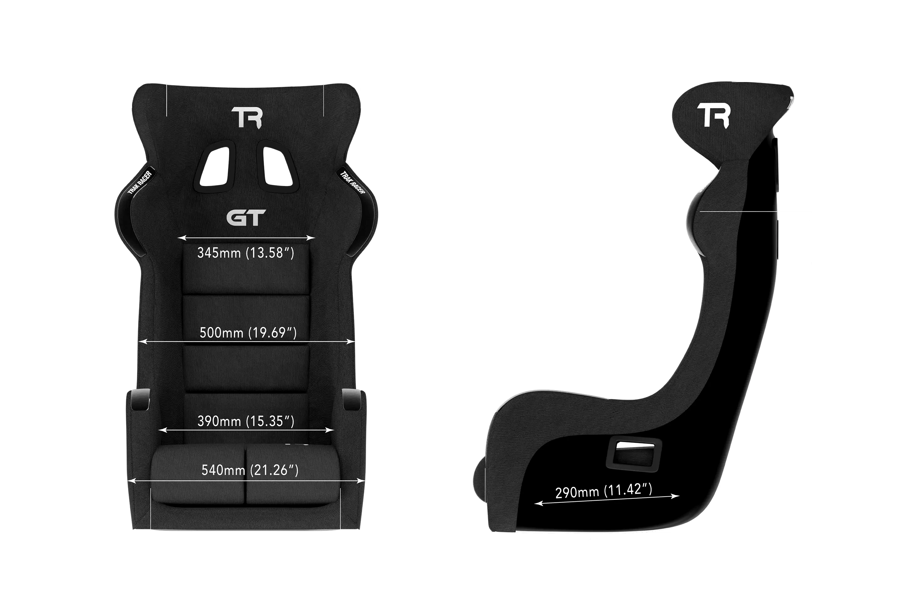 Trak Racer TR8 GT Pro Siège Baquet Fibre de Verre Noir