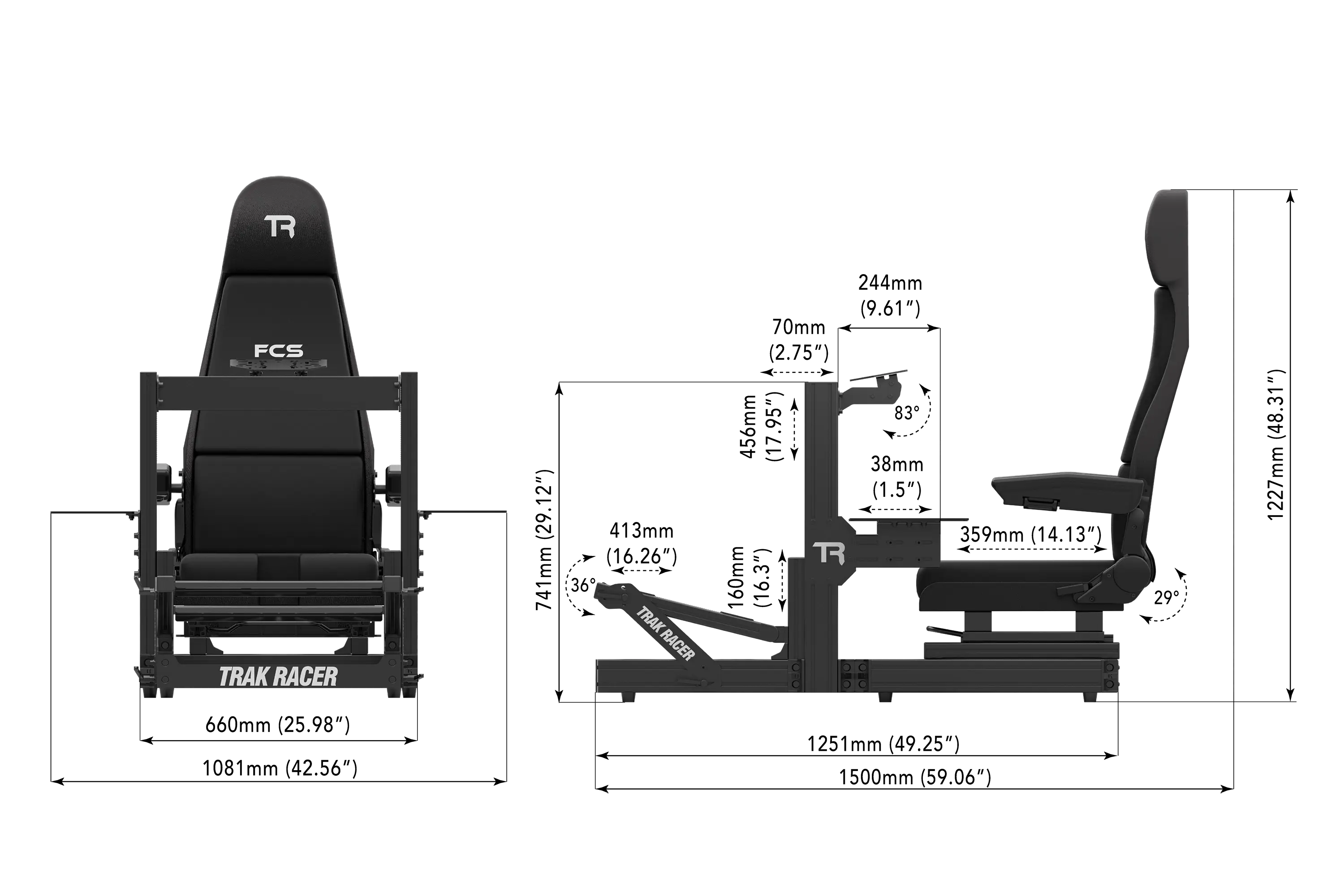 Trak Racer TR80S Flight cockpit simulateur vol + siège
