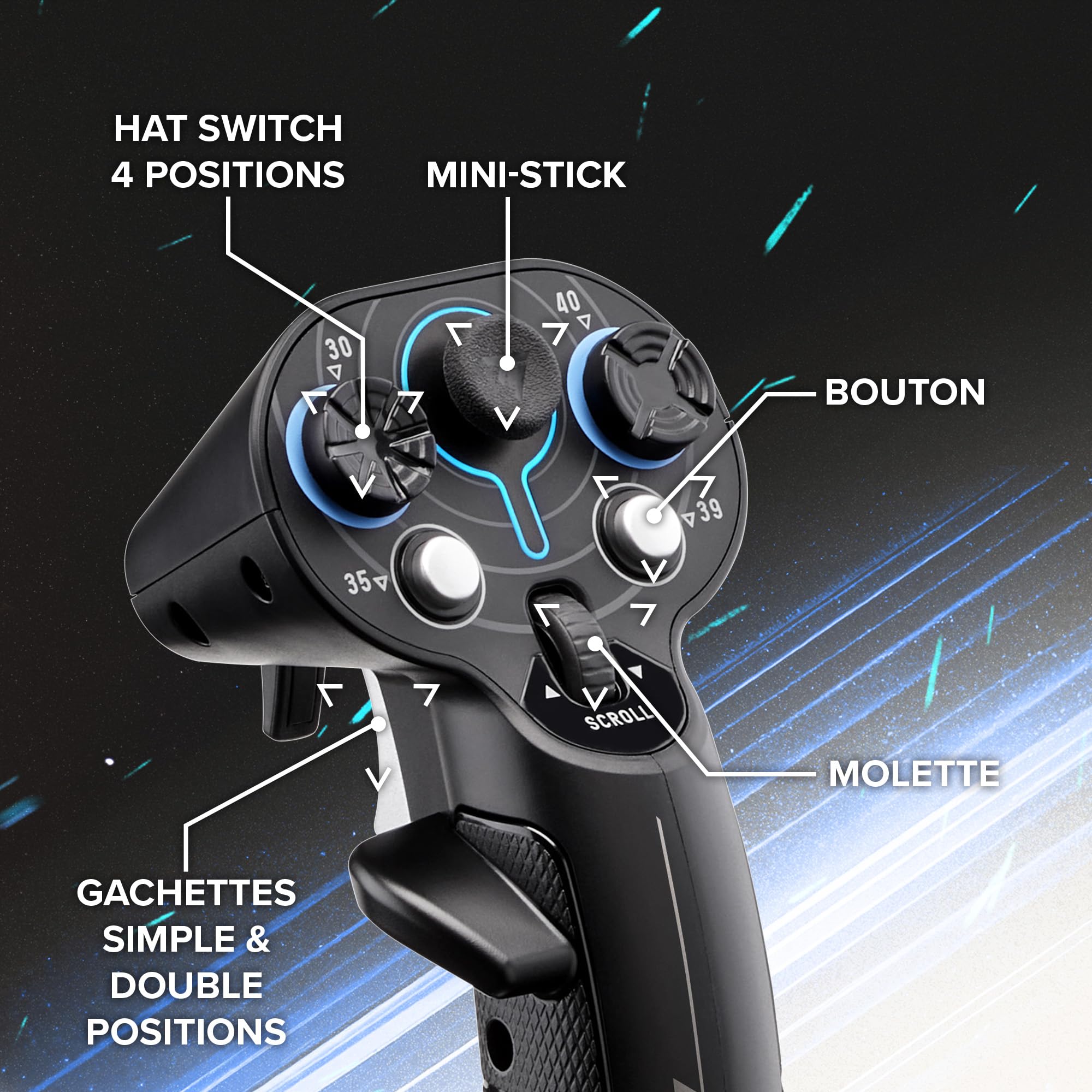 Thrustmaster Sol-R 3 AVA Add-On Grip manche spatial 21 boutons