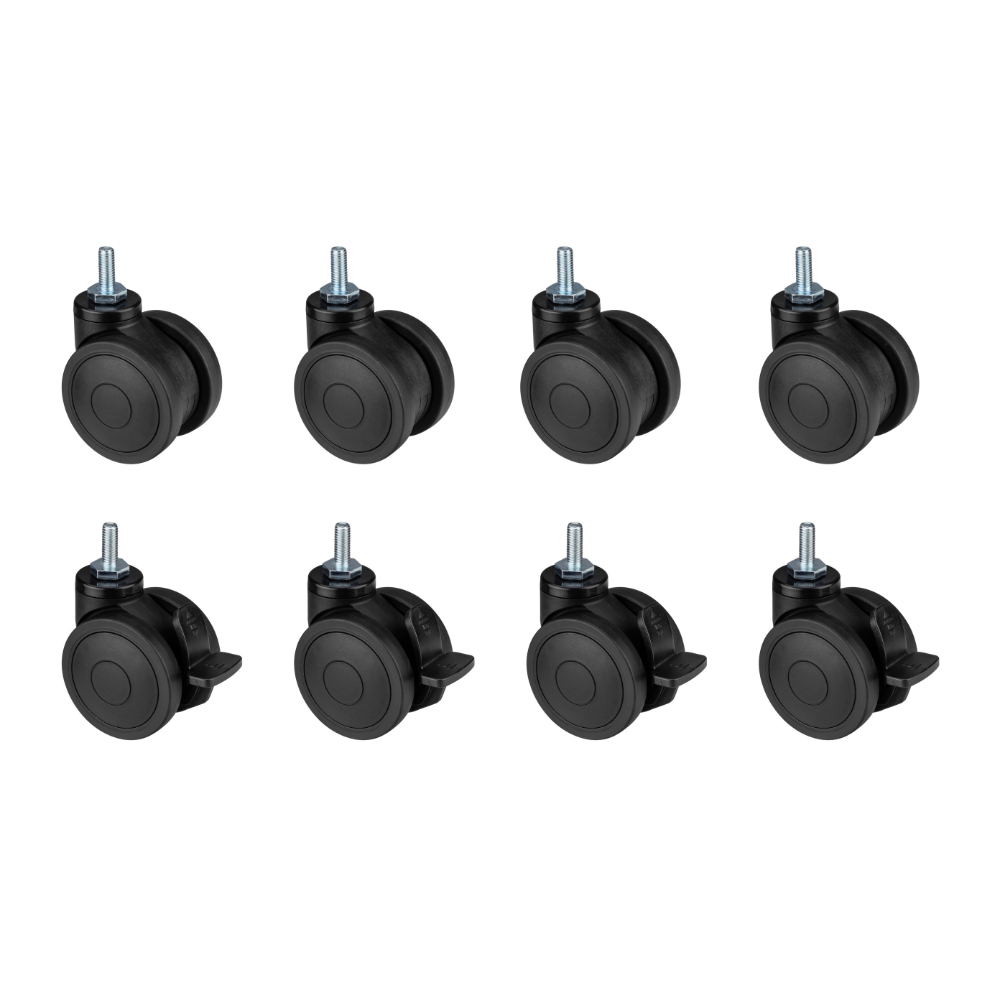 OPLITE GTR S8 Roulettes Pivotantes 8 Roues 63mm Caoutchouc