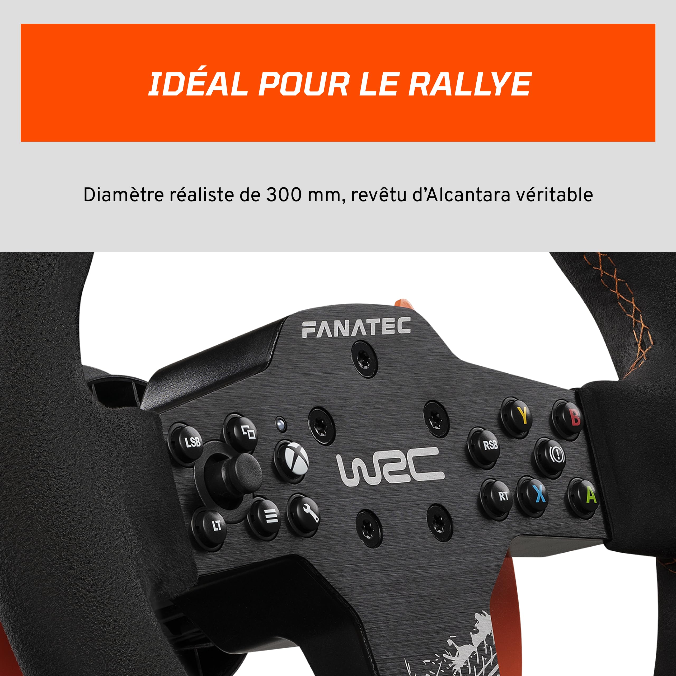 Fanatec CSL WRC volant rallye 300mm Alcantara Xbox
