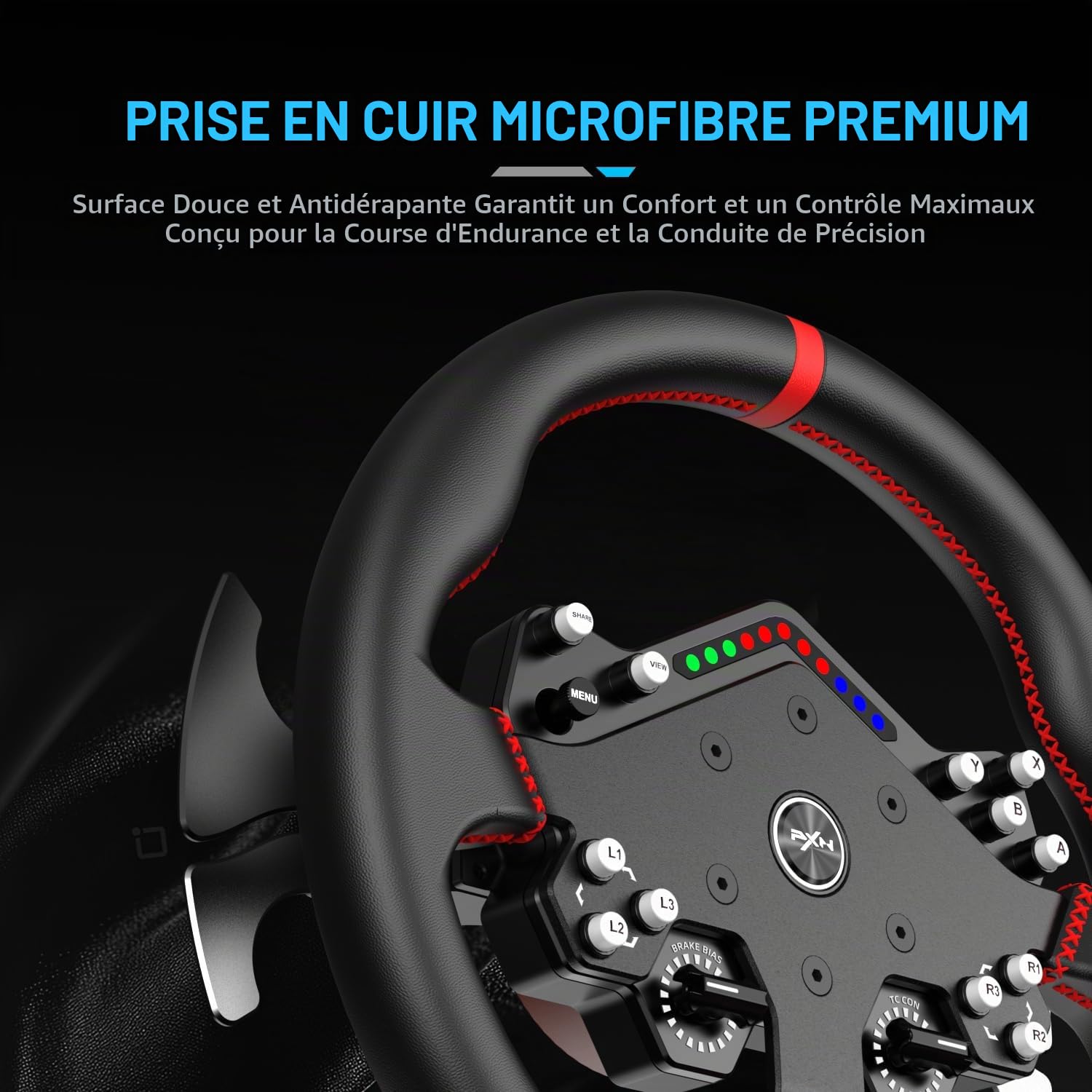 PXN Racing Wheel W DS R2 Volant PC 30 cm Cuir