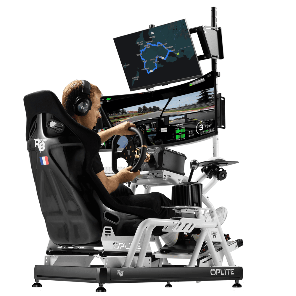 OPLITE R8 Fury cockpit blanc baquet Direct Drive