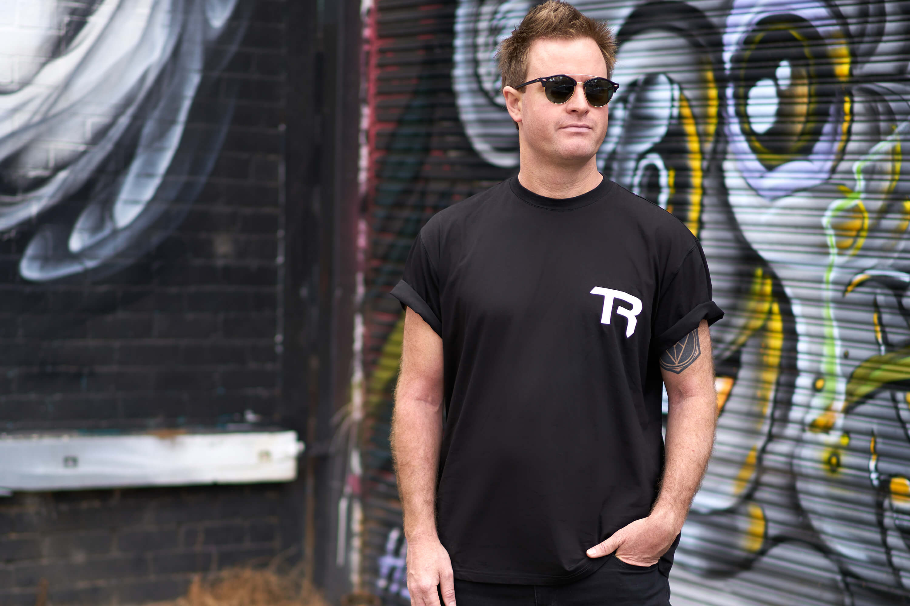 Trak Racer TR t-shirt coton noir monogramme