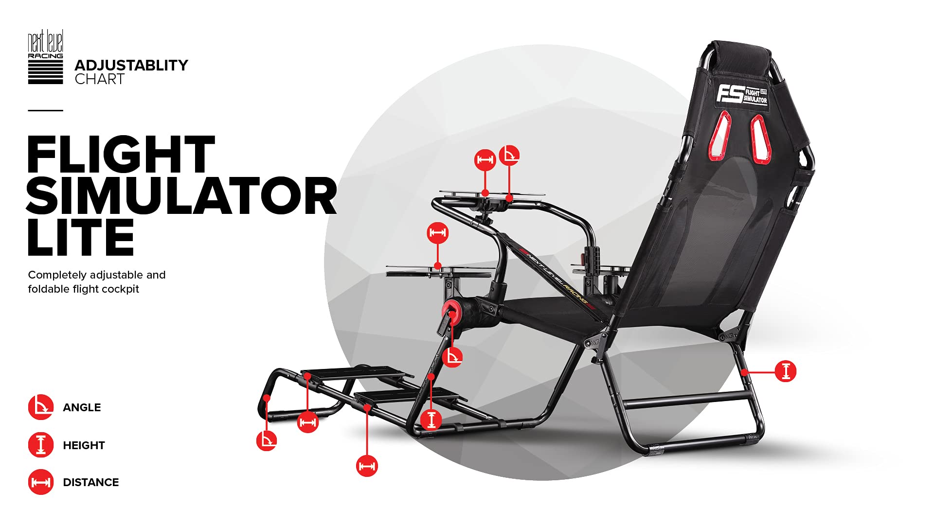 Next Level Racing Flight Simulator Lite cockpit avion pliable