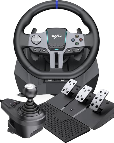 PXN V9 Gen2 volant 270°/900° + pédales + levier PC Xbox PS4
