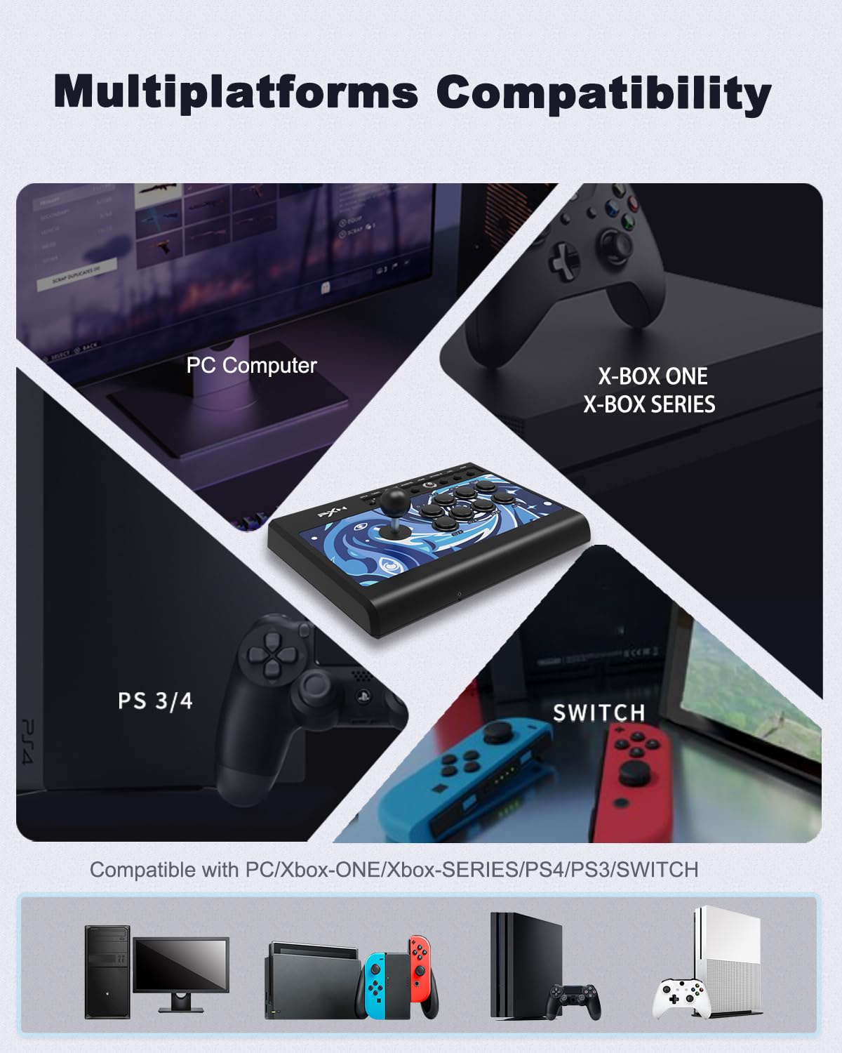 PXN Gaming Joystick stick arcade USB PS4 Switch PC