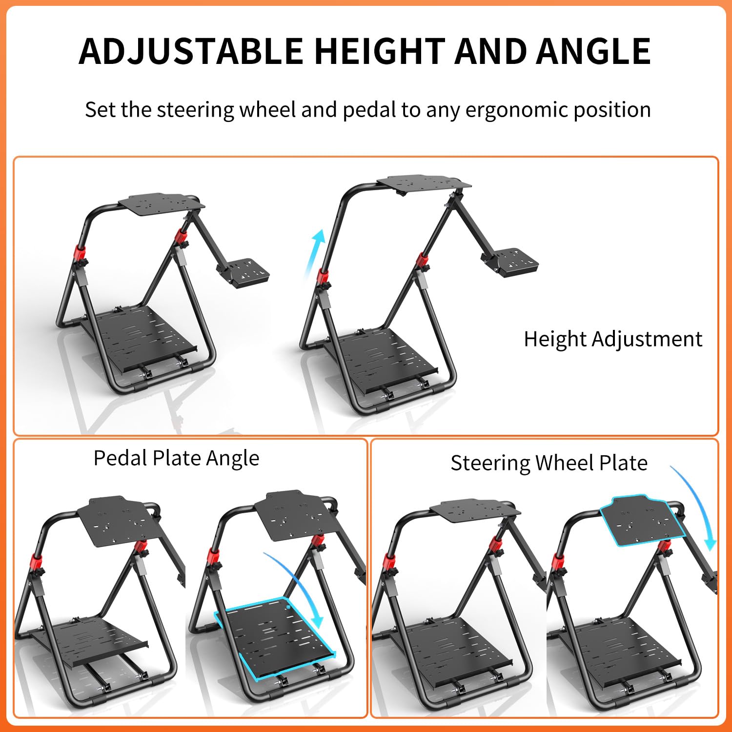 PXN A9 Racing Wheel Stand Support Volant Pliable Acier