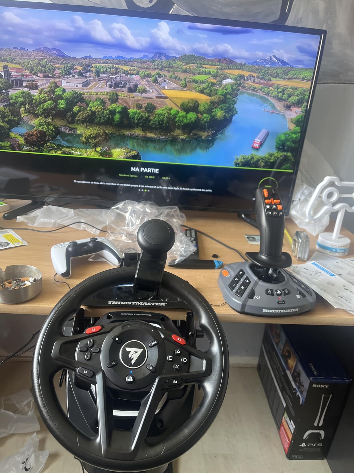 Thrustmaster T128 SimTask Farming Pack volant + FarmStick PS5 PC