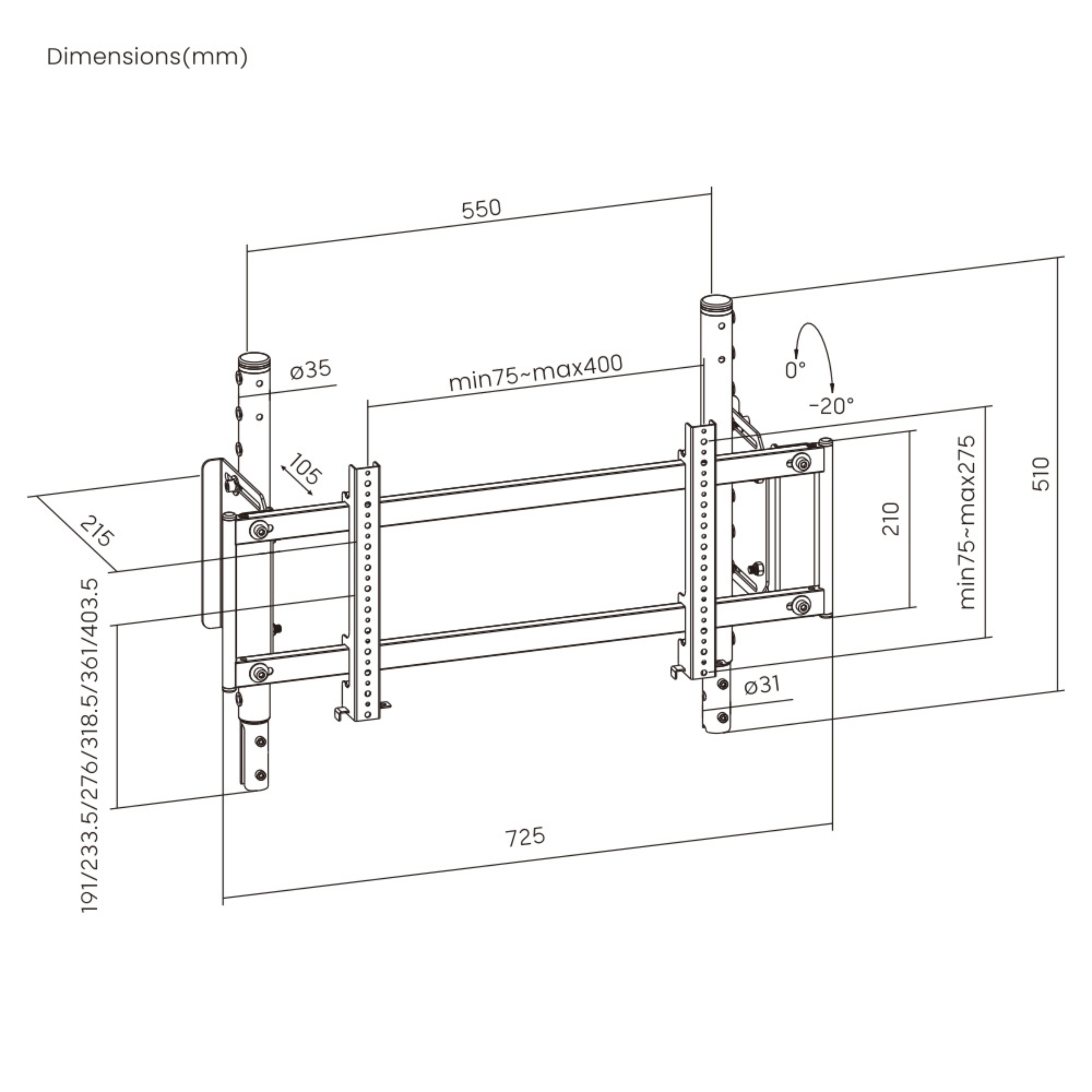 OPLITE R8 On Top support écran noir 34 pouces